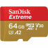 Фото #1 товара Карта памяти микро-SD с адаптером SanDisk Extreme 64 Гб