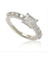 Suzy Levian Sterling Silver Assher Cut Cubic Zirconia Bridal Eternity Band Ring