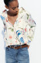 Фото #2 товара Рубашка из сатина с цветочным принтом ZARA