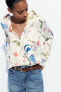 Satin floral print shirt