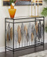 Metal Contemporary Console Table with Mirrored Glass Top, 44" x 16" x 30"