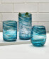 Color Swirl 16 Ounce Stemless Glass 4-Piece Set