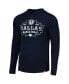 Фото #2 товара Men's and Women's Navy Dallas Mavericks Rowan Tri-Blend Long Sleeve Hoodie T-shirt