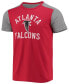 Фото #3 товара Men's Red, Heathered Gray Atlanta Falcons Gridiron Classics Field Goal Slub T-shirt