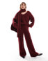 4th & Reckless knitted wide leg trousers co-ord in burgundy