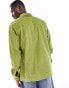 ASOS DESIGN cord overshirt with revere collar in green Helles Oliv, L - Chest 42 - фото #3