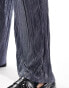 Фото #4 товара ASOS DESIGN smart tapered trouser in blue metallic plisse