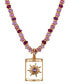 Disney kid's Princess Tangled Gold-Tone and Purple Bead Sun Pendant Necklace