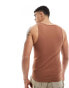 ASOS DESIGN muscle fit vest in brown