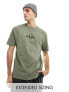 ASOS DESIGN relaxed t-shirt in khaki with chest embroidery