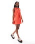 Фото #1 товара Neon Rose key hole detail a-line mini dress in red