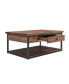 Фото #2 товара Claremont Rustic Wood Coffee Table with Drawer and Low Shelf