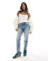 Фото #8 товара Stradivarius STR Petite comfort fit straight leg jean in mid blue