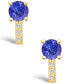 ფოტო #5 პროდუქტის Tanzanite (1-5/8 Ct. t.w.) and Diamond (1/8 Ct. t.w.) Stud Earrings