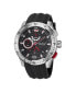 ფოტო #1 პროდუქტის Men's Black Silicone Strap Watch 47.5mm