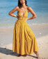 Фото #3 товара Women's Yellow Halterneck Maxi Beach Dress
