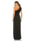 ფოტო #2 პროდუქტის Women's One Shoulder Feather Trim Gown