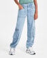 ფოტო #4 პროდუქტის Women's High-Rise Denim Cargo Jeans