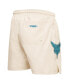 Фото #2 товара Men's Cream Charlotte Hornets Triple Tonal Woven Shorts