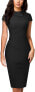 Фото #2 товара HOMEYEE Women's Vintage Lapel Ruffled Bodycon Business Pencil Dress B574