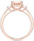 Lab-Grown Morganite (1-3/8 ct. t.w.) & Lab-Grown White Sapphire (1/3 ct. t.w.) Three Stone Ring in 14k Rose Gold-Plated Sterling Silver (Also in Additional Gemstones)