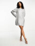 Фото #7 товара 4th & Reckless metallic tie back mini jumper dress in silver