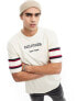 Фото #1 товара Tommy Hilfiger monotype sleeve colourblock t-shirt in cream