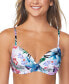 ფოტო #1 პროდუქტის Juniors' Moonshadow Floral-Print Underwire Bikini Top