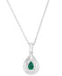 Macy's amethyst (5/8 ct. t.w.) & Lab-Grown White Sapphire (1/2 ct. t.w.) Teardrop Halo Birthstone Pendant Necklace in Sterling Silver, 16" + 2" extender (Also in Additional Birthstones)