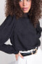 Фото #3 товара Женская блузка с объемным длинным рукавом черная Factory Price