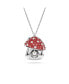 Swarovski mushroom, Red, Rhodium Plated Alice In Wonderland Pendant Necklace