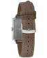 ფოტო #2 პროდუქტის Men's Ennis House Frank Lloyd Wright Taupe Leather Strap Watch 34mm