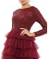 Фото #6 товара Women's Ieena Long Sleeve Ruffle Tiered Midi Dress