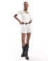 Фото #1 товара Reclaimed Vintage western playsuit with broderie and lace inserts in ivory