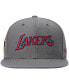 ფოტო #4 პროდუქტის Men's Charcoal Los Angeles Lakers Hardwood Classics NBA 50th Anniversary Carbon Cabernet Fitted Hat