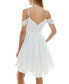 ფოტო #2 პროდუქტის Juniors' Draped Off-The-Shoulder Fit & Flare Dress