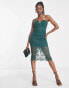Фото #8 товара Love Triangle lace midi dress in dark forest green