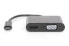 DIGITUS USB Type-C™ - HDMI + VGA Adapter - 0.11 m - USB Type-C - HDMI + VGA (D-Sub) - Male - Female - Straight