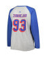 Фото #4 товара Women's Mika Zibanejad Heather Gray, Heather Blue New York Rangers Plus Size Name and Number Raglan Long Sleeve T-shirt