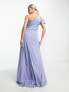 Фото #2 товара TNFC Maternity Bridesmaid ruffle shoulder maxi dress in powder blue
