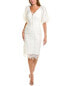 Фото #1 товара Ml Monique Lhuillier Embroidered Midi Dress Women's White 2