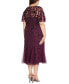 Фото #2 товара Plus Size Embellished Flutter-Sleeve A-Line Dress