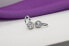 Unique silver earrings with clear zircons EA431W