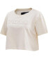 ფოტო #4 პროდუქტის Women's Cream Philadelphia 76ers Neutral Boxy Crop T-shirt