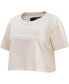 Фото #4 товара Women's Cream Philadelphia 76ers Neutral Boxy Crop T-shirt