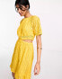 Фото #2 товара Y.A.S broderie mini dress with cut out sides in yellow