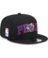 Фото #1 товара Men's Black Philadelphia 76ers Logo Blend 9FIFTY Snapback Hat