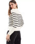 Mango lightweight stripe jumper in white