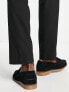 Фото #4 товара ASOS DESIGN tassel loafers in black suede leather with natural sole