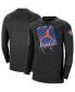 Фото #1 товара Men's Black New York Knicks Courtside Max 90 Vintage-Like Wash Statement Edition Long Sleeve T-shirt